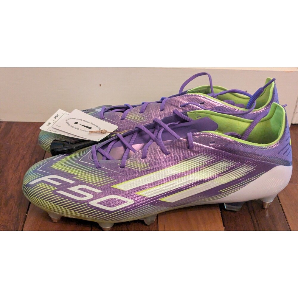 Adidas F50 Elite SG Detachable ‘Purple Rush/Lucid Lemon’ Soccer Cleat Men Sz 9.5